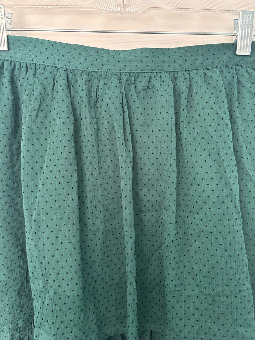 NWT J. Crew Factory Green Tiered Midi Skirt - Picture 2 of 5